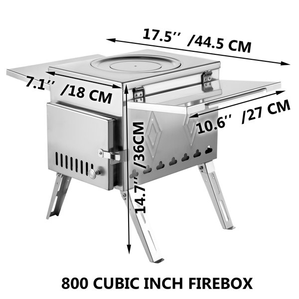 VEVOR Tent Camping Stove, Tent Wood Stove, Wood Burning Stove With